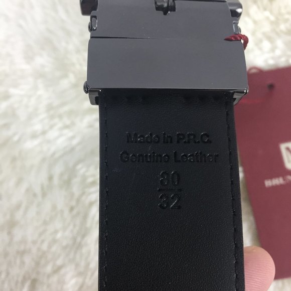 Bruno Magli Mens Black Cognac Italian Leather Belt - Picture 5 of 10